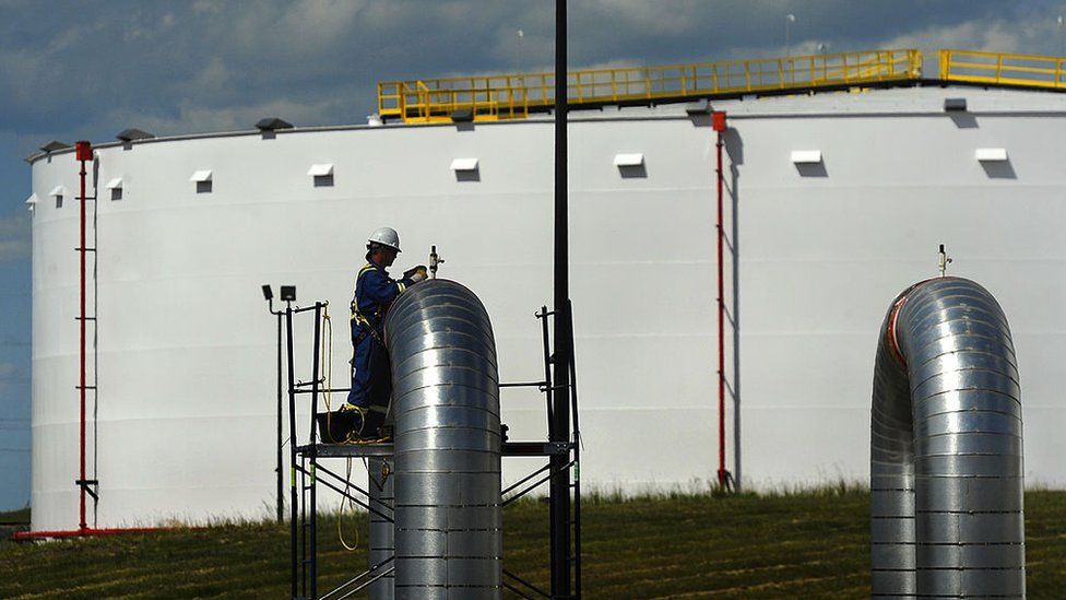 Some eight oil companies hold storage in Hardisty, Alberta